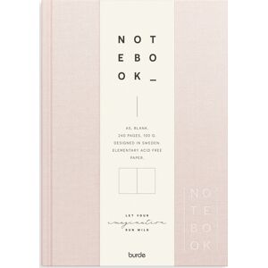 Burde Notesbog, Tekstil, A5, Blank, Pink Burde Notesbog, Tekstil, A5, Blank, Pink
