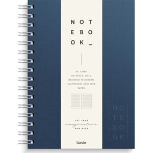 Burde Notesbog, Tekstil, A5, Linjeret, Dark Blue Burde Notesbog, Tekstil, A5, Linjeret, Dark Blue