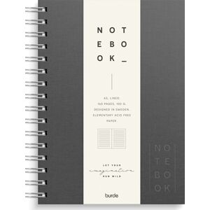 Burde Notesbog, Tekstil, A5, Linjeret, Dark Grey Burde Notesbog, Tekstil, A5, Linjeret, Dark Grey