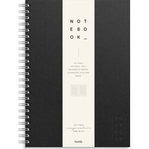 Burde Notesbog, Tekstil, A4, Linjeret, Black Burde Notesbog, Tekstil, A4, Linjeret, Black