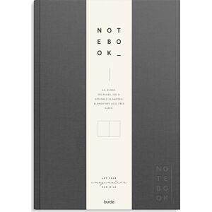 Burde Notesbog, Tekstil, A4, Blank, Dark Grey Burde Notesbog, Tekstil, A4, Blank, Dark Grey