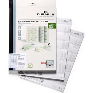 Durable R. Navneskilte Indstik 40x75mm 240 Stk Durable R. Navneskilte Indstik 40x75mm 240 Stk