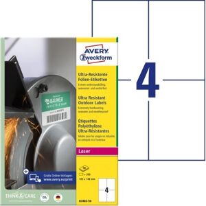 Avery B3483-50 Etiketter 105x148 Mm 200 Stk. Avery B3483-50 Etiketter 105x148 Mm 200 Stk.