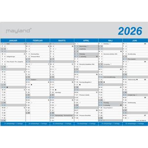 Mayland 2026 Kontorkalender Klassisk, A4 Mayland 2026 Kontorkalender Klassisk, A4
