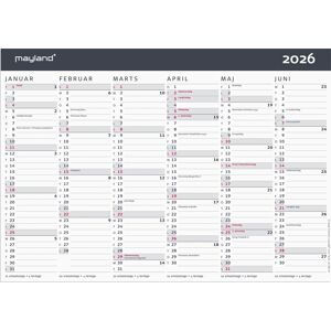 Mayland 2026 Kontorkalender Moderne, A4 Mayland 2026 Kontorkalender Moderne, A4