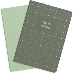 Burde Noteshæfte, 14x21 Cm, 2-Pk, Green & Pattern Burde Noteshæfte, 14x21 Cm, 2-Pk, Green & Pattern