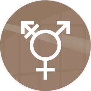 Securit Skilt Kønsneutral Symbol Ø10 Cm Brun Securit Skilt Kønsneutral Symbol Ø10 Cm Brun