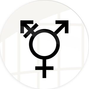 Securit Skilt Kønsneutral Symbol Ø10 Cm Hvid Securit Skilt Kønsneutral Symbol Ø10 Cm Hvid