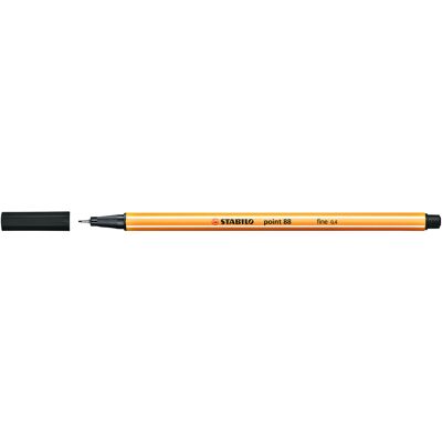 STABILO Point 88 Fineliner - Sort - 0,4mm - Vandtæt blæk STABILO Point 88 Fineliner - Sort - 0,4mm - Vandtæt blæk