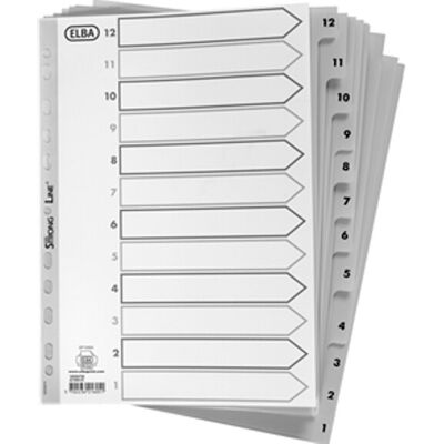 Elba Oxford Register A4 Plast Hvid 12-1 Elba Oxford Register A4 Plast Hvid 12-1