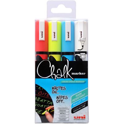 Uni-ball Uni Pwe-5m Chalk Marker 2,5 Mm 4 Stk. Uni-ball Uni Pwe-5m Chalk Marker 2,5 Mm 4 Stk.