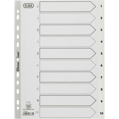 Bantex Oxford Register A4 Plast Hvid 1-10 Bantex Oxford Register A4 Plast Hvid 1-10