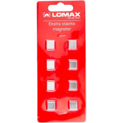Lomax Super Stærke Firkantede Magneter, 8 Stk Lomax Super Stærke Firkantede Magneter, 8 Stk