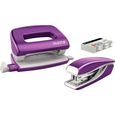 Leitz Wow Mini Hul/hæft Sæt 10 Ark Lilla Leitz Wow Mini Hul/hæft Sæt 10 Ark Lilla