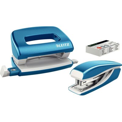 Leitz Wow Mini Hul/hæft Sæt 10 Ark Blå Leitz Wow Mini Hul/hæft Sæt 10 Ark Blå