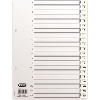Elba Oxford Register A5 Plast Hvid A-Å Elba Oxford Register A5 Plast Hvid A-Å