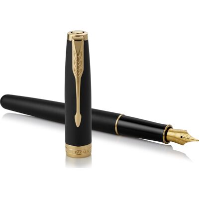 Parker Sonnet Matte Black Gt Fyldepen M Parker Sonnet Matte Black Gt Fyldepen M