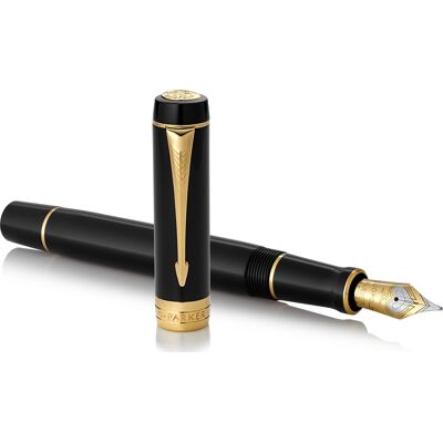 Parker Duofold Classic Black Cgt Fyldepen F Parker Duofold Classic Black Cgt Fyldepen F