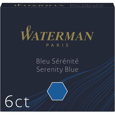 Waterman Int Refill L Fyldepen Blå 6 Stk. Waterman Int Refill L Fyldepen Blå 6 Stk.