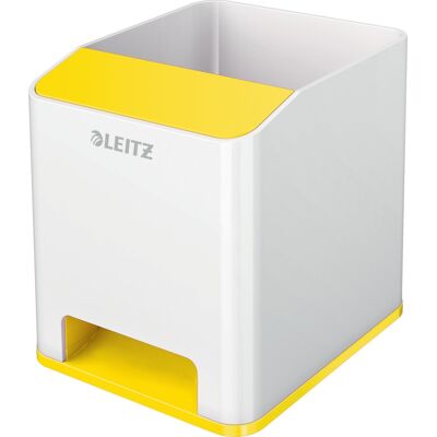Leitz Wow Sound Penneholder Hvid/gul Leitz Wow Sound Penneholder Hvid/gul