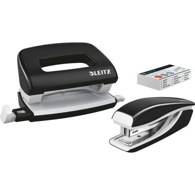 Leitz Wow Mini Hul/hæft Sæt 10 Ark Sort Leitz Wow Mini Hul/hæft Sæt 10 Ark Sort