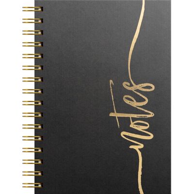 Burde Notesbog, A5, Linjeret, Notes Gold Burde Notesbog, A5, Linjeret, Notes Gold