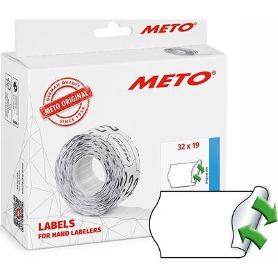 Meto Prisetiketter 32x19 Mm Hvid 10 Ruller Meto Prisetiketter 32x19 Mm Hvid 10 Ruller