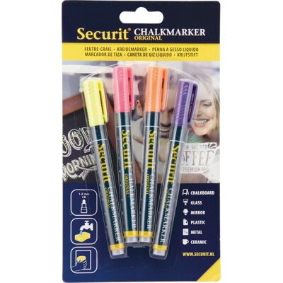 Securit Sma100 Kridtmarker Tropisk 4 Farver Securit Sma100 Kridtmarker Tropisk 4 Farver