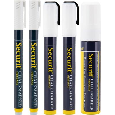Securit Smamix Kridtmarker Hvid Sæt M. 5 Stk. Securit Smamix Kridtmarker Hvid Sæt M. 5 Stk.