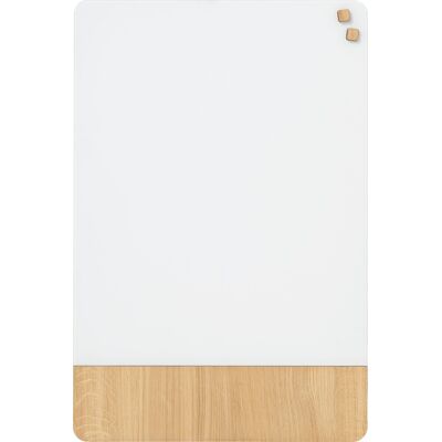 Naga Glassboard Tavle M. Oak Veneer 60x80 Cm, Hvid Naga Glassboard Tavle M. Oak Veneer 60x80 Cm, Hvid