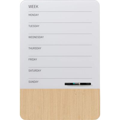 Naga Magnetisk Ugetavle Engelsk 40x60 Cm., Glas/eg Naga Magnetisk Ugetavle Engelsk 40x60 Cm., Glas/eg