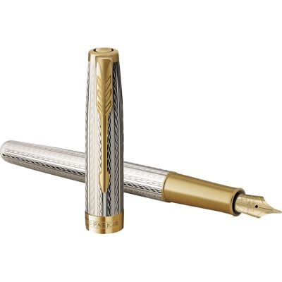 Parker Sonnet Silver Mistral Gt Fyldepen F Parker Sonnet Silver Mistral Gt Fyldepen F