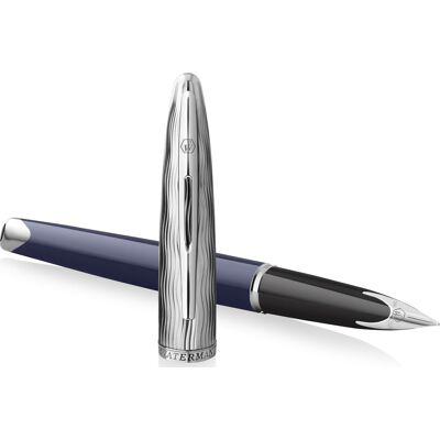 Waterman Carène Metal & Blue Ct Fyldepen M Waterman Carène Metal & Blue Ct Fyldepen M