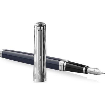 Waterman Exception Metal & Blue Ct Fyldepen M Waterman Exception Metal & Blue Ct Fyldepen M