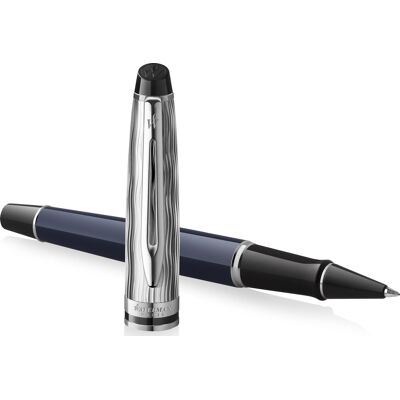 Waterman Expert Metal & Blue Ct Rollerball F Waterman Expert Metal & Blue Ct Rollerball F