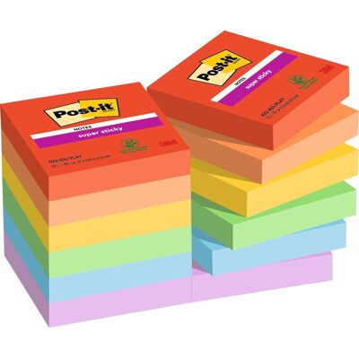 Post-It Super Sticky Notes Playful 47x47 Mm Post-It Super Sticky Notes Playful 47x47 Mm