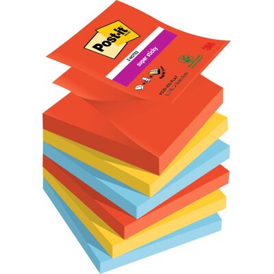Post-It Super Sticky Z-Notes Playful 76x76 Mm Post-It Super Sticky Z-Notes Playful 76x76 Mm