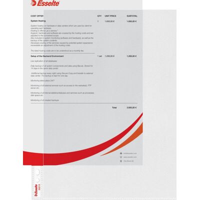 Esselte Lomme A4 Top+side 85my 100 Stk. Esselte Lomme A4 Top+side 85my 100 Stk.