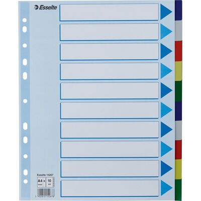 Esselte Maxi Faneblade A4 Plast 10 Faner Esselte Maxi Faneblade A4 Plast 10 Faner