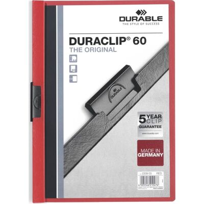 Durable Duraclip 60 Clipmappe A4 Rød Durable Duraclip 60 Clipmappe A4 Rød