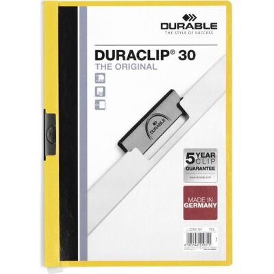 Durable Duraclip 30 Klemmappe A4 Gul Durable Duraclip 30 Klemmappe A4 Gul