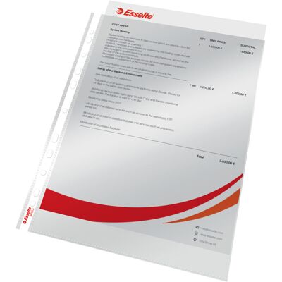 Esselte Lomme A4 Klar Top 75my 100 Stk. Esselte Lomme A4 Klar Top 75my 100 Stk.