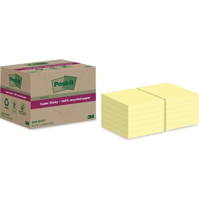 Post-It Super Sticky Notes Rec. Gul 76x76 Mm Post-It Super Sticky Notes Rec. Gul 76x76 Mm