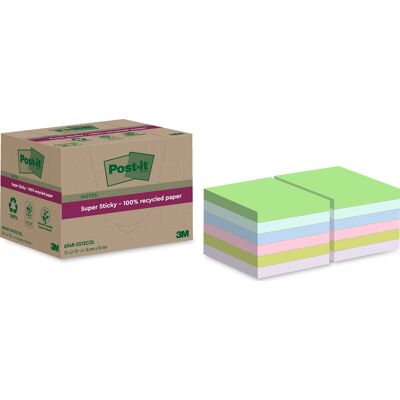 Post-It Super Sticky Notes Rec. Mix 76x76 Mm Post-It Super Sticky Notes Rec. Mix 76x76 Mm