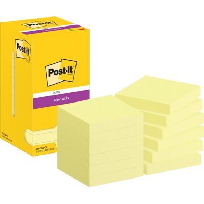 Post-It Super Sticky Notes 76x76 Mm Gul Post-It Super Sticky Notes 76x76 Mm Gul