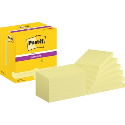Post-It Super Sticky Notes 76x127 Mm Gul Post-It Super Sticky Notes 76x127 Mm Gul