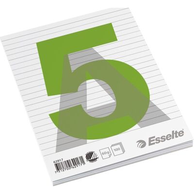 Esselte Blok A5 Toplimet Linjeret 100 Ark Esselte Blok A5 Toplimet Linjeret 100 Ark
