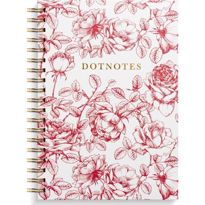Burde Dotnotes Notesbog, A5, Blomster Burde Dotnotes Notesbog, A5, Blomster