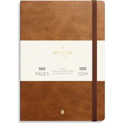 Burde Deluxe Notesbog, A5, Linjeret, Brown Burde Deluxe Notesbog, A5, Linjeret, Brown