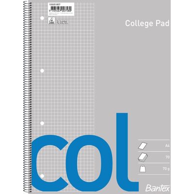 Bantex Col Kollegieblok A4+ Kvadreret Bantex Col Kollegieblok A4+ Kvadreret